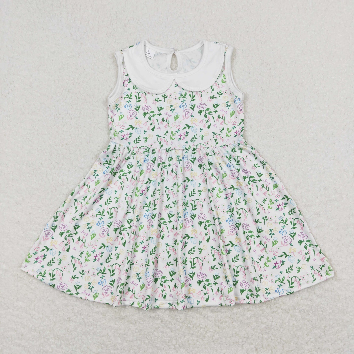 Sibling Baby Girls Toddler Sleeveless Flower Knee Length Dresses RTS