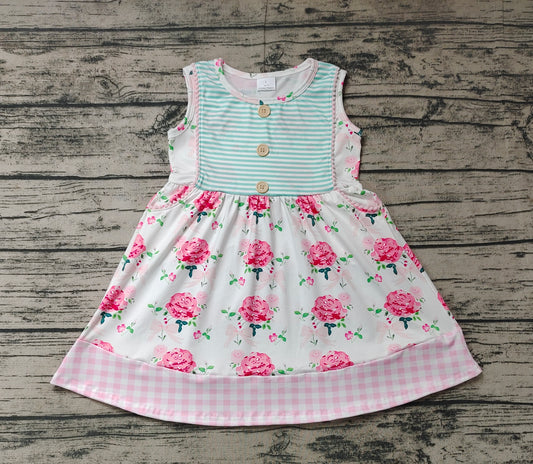 Pre-order Baby Girl Sleeveless Stripes Floral Summer Dress