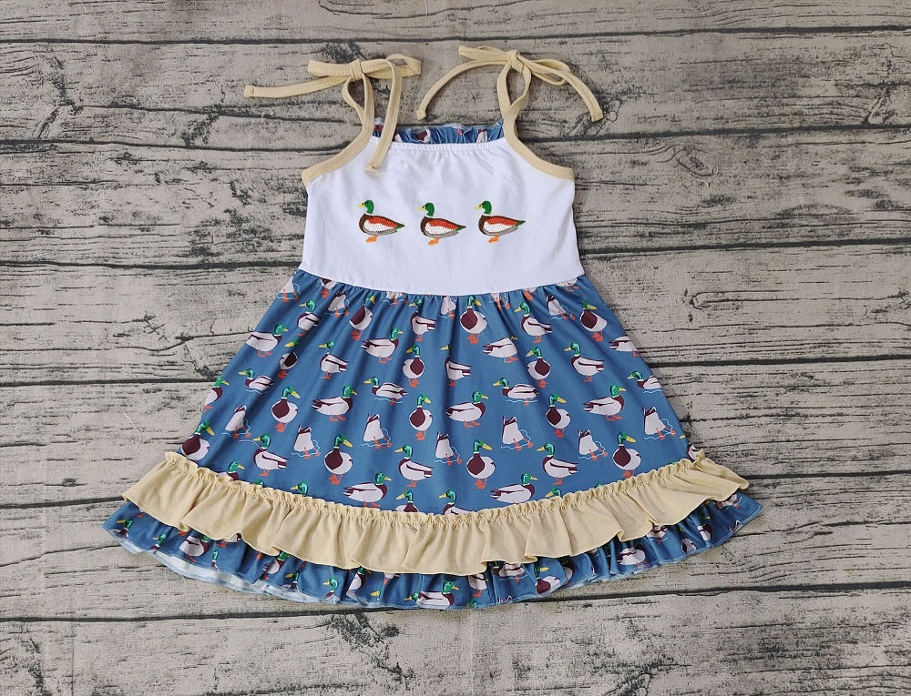 Pre-order Baby Girl Summer Sleeveless Ducks Dress