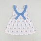 Sibling Baby Girls Kids Sleeveless Flowers Bows Ruffle Knee Length Dresses RTS