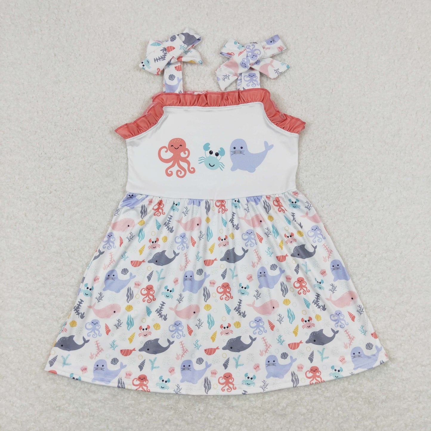 Sibling Baby Girls Kids Straps Knee Length Dresses Summer Clothes