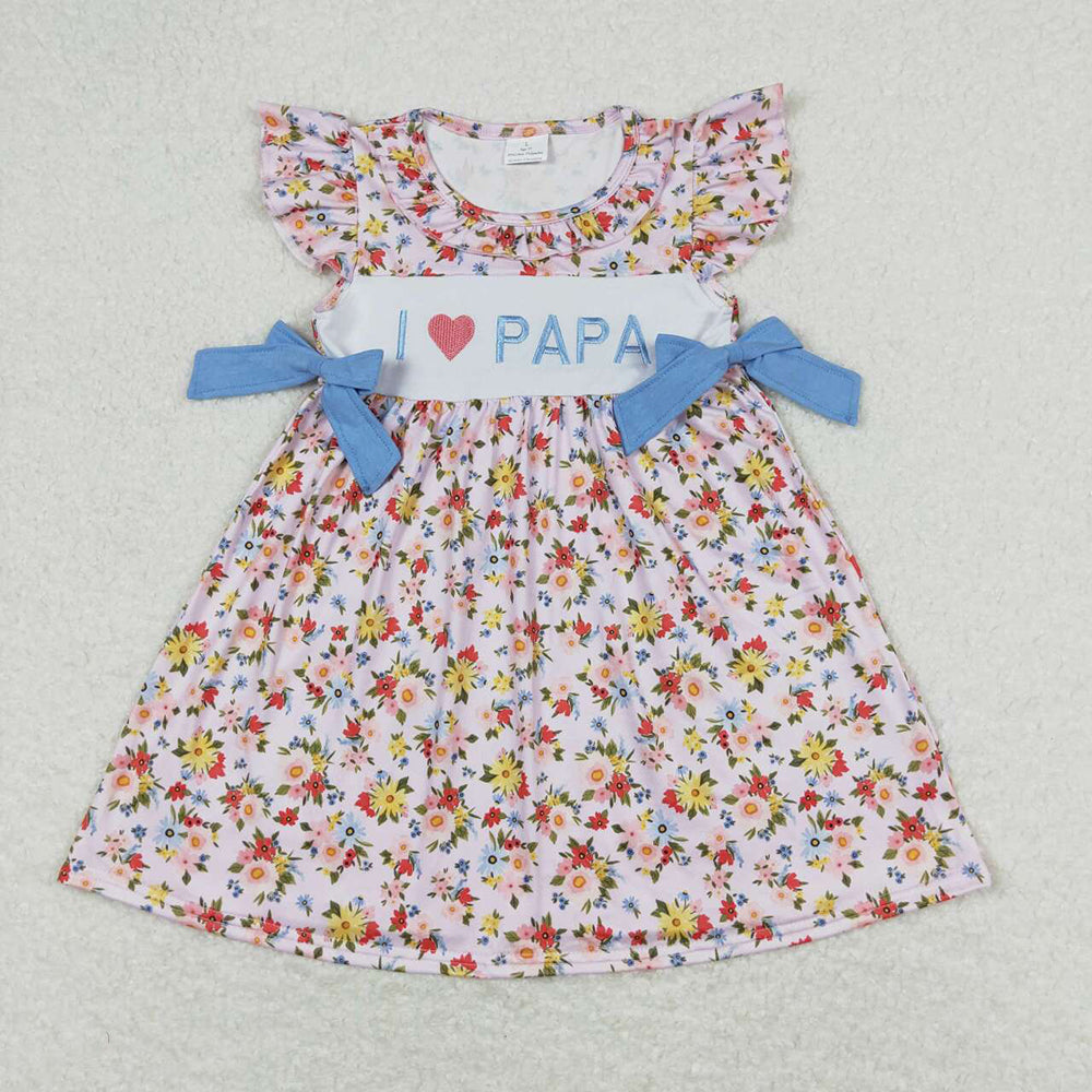 Baby Girl Embroidery Mother's Day Flower Sibling Dress Romper Set RTS