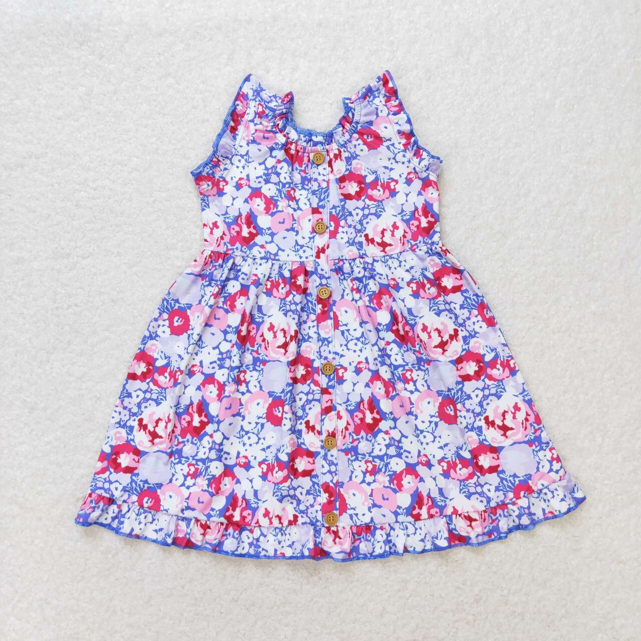 Sibling Baby Girls Kids Floral Summer Ruffle Knee Length Dresses RTS