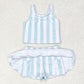 Baby Girl Sleeveless Stripes Tops Skirts Shorts Set