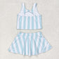 Baby Girl Sleeveless Stripes Tops Skirts Shorts Set