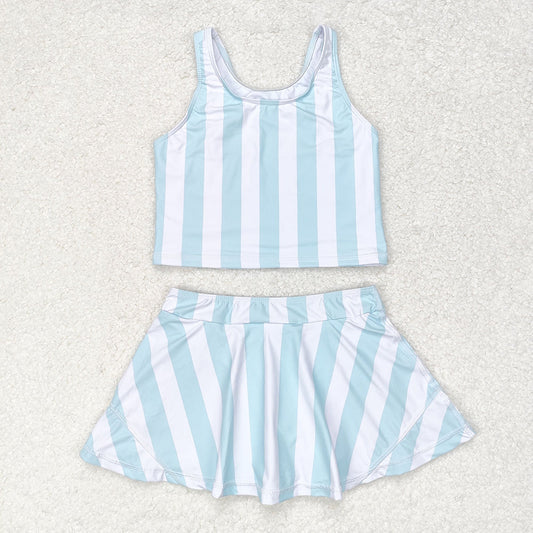 Baby Girl Sleeveless Stripes Tops Skirts Shorts Set