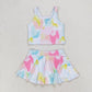 Baby Girls Sleeveless Tie Dye Skirt Shorts Set Swimsuit