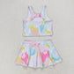 Baby Girls Sleeveless Tie Dye Skirt Shorts Set Swimsuit