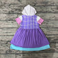 Pre-order Baby Girl Short Sleeves Hoodie Princess Purple Summer Dress