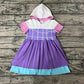 Pre-order Baby Girl Short Sleeves Hoodie Princess Purple Summer Dress