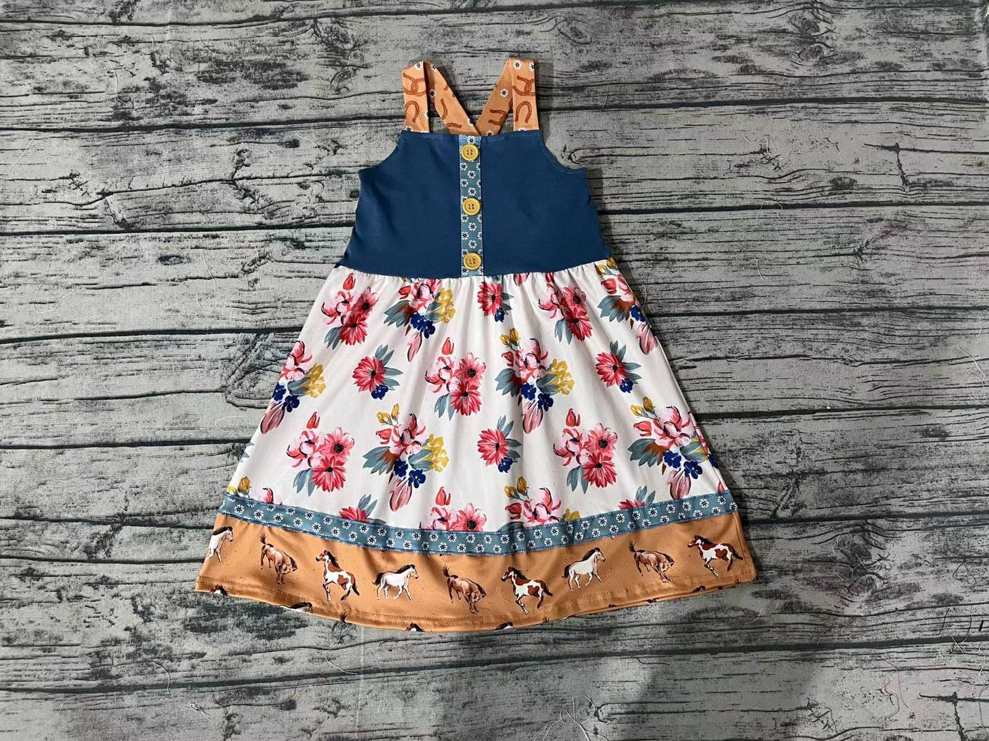 Baby Girl Sleeveless Flower Horse Summer Dress