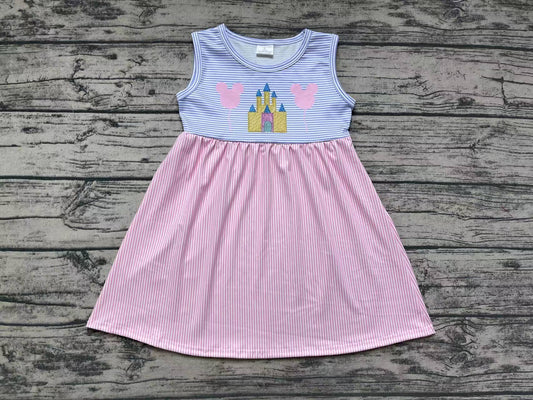 Pre-order Baby Girl Sleeveless Castle Stripes Dress