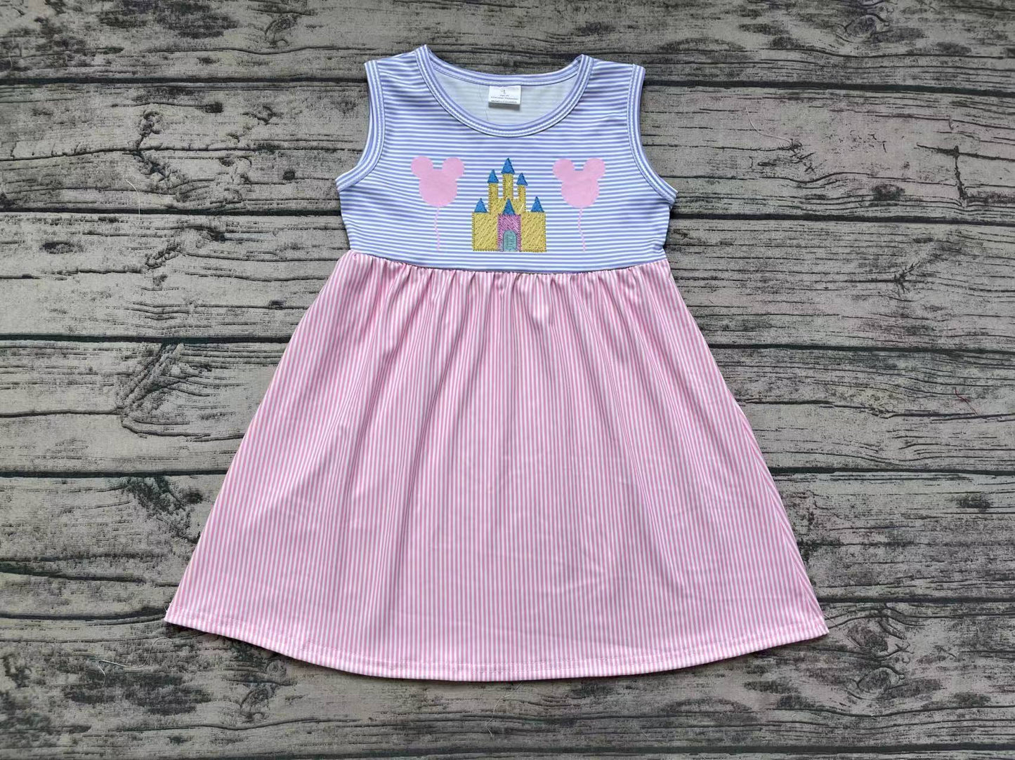 Baby Girls Sleeveless Castle Pink Dress