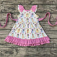 Pre-order Baby Girl Dogs Stars Pink Ruffle Dress