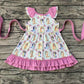 Pre-order Baby Girl Dogs Stars Pink Ruffle Dress