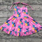 Pre-order Baby Girl Sleeveless Pineapple Flower Summer Dress