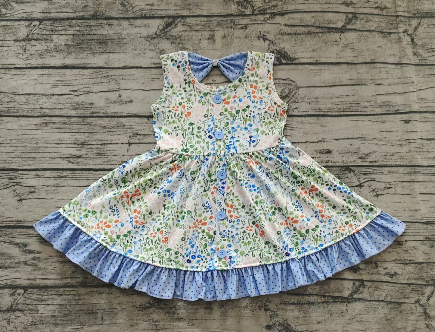 Baby Girl Sleeveless Floral Knee Length Easter Dress