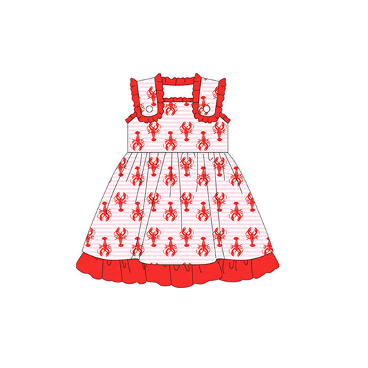 Moq 3 Pre-order Baby Girl Crawfish Stripes Summer Dress