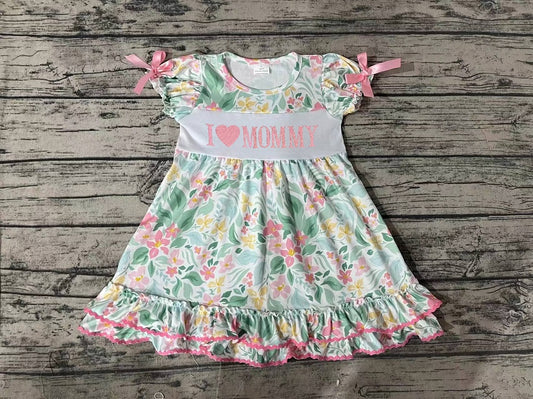 Pre-order Baby Girl I Love Mommy Floral Summer Dress