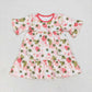 Sibling Baby Girls Short Sleeves Flower Bows Ruffle Knee Length Dresses RTS