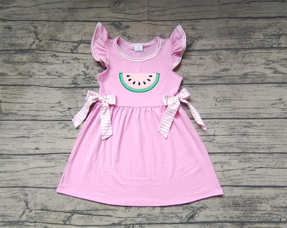 Pre-order Baby Girl Short Sleeves Watermelon Pink Dress