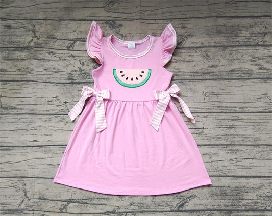 Pre-order Baby Girl Short Sleeves Watermelon Pink Dress