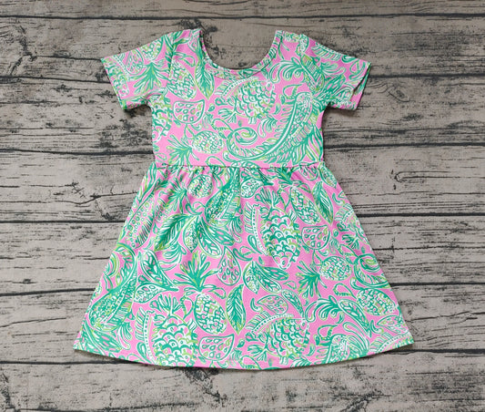 No moq Pre-order Baby Girl Short Sleeves Floral Summer Dress