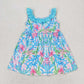 Sibling Baby Girls Kids Sleeveless Flowers Bows Ruffle Knee Length Dresses RTS