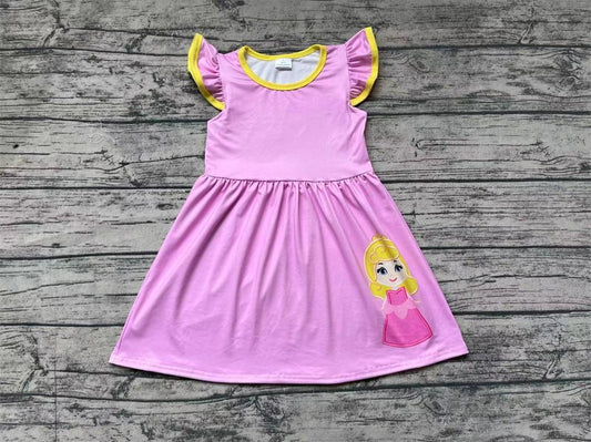 Pre-order Baby Girl Short Sleeves Princess Pink Dress