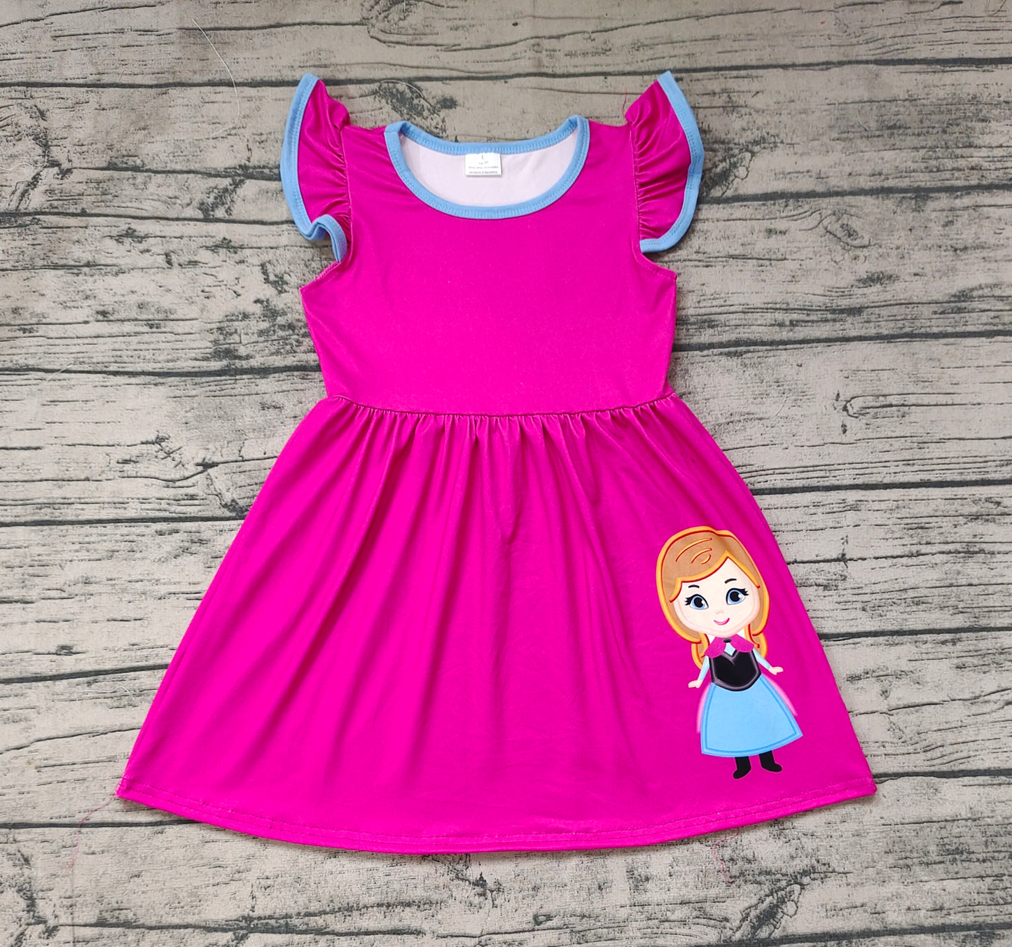 No moq Pre-order Baby Girl Short Sleeves Princess Summer Pink Dress