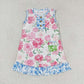 Sibling Baby Girls Kids Sleeveless Flowers Ruffle Knee Length Dresses RTS