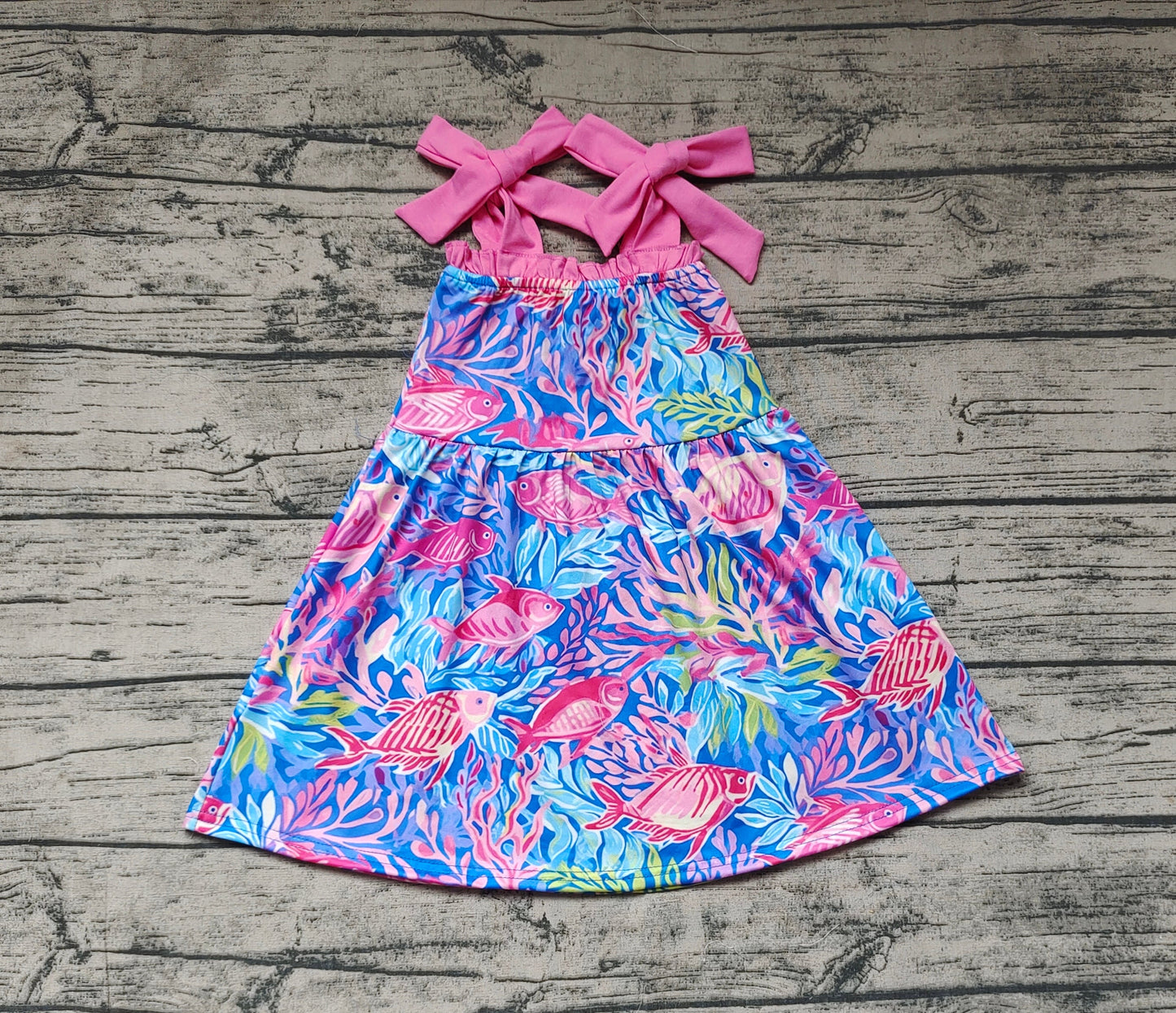 Baby Girl Straps Fish Knee Length Dress