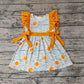 Baby Girl Orange Short Sleeves Sun Sea Dress