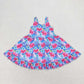 Sibling Baby Girls Strap Kids Flowers Ruffle Knee Length Dresses RTS