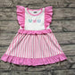 Baby Girl Short Sleeves Crabs Pink Stripes Dress