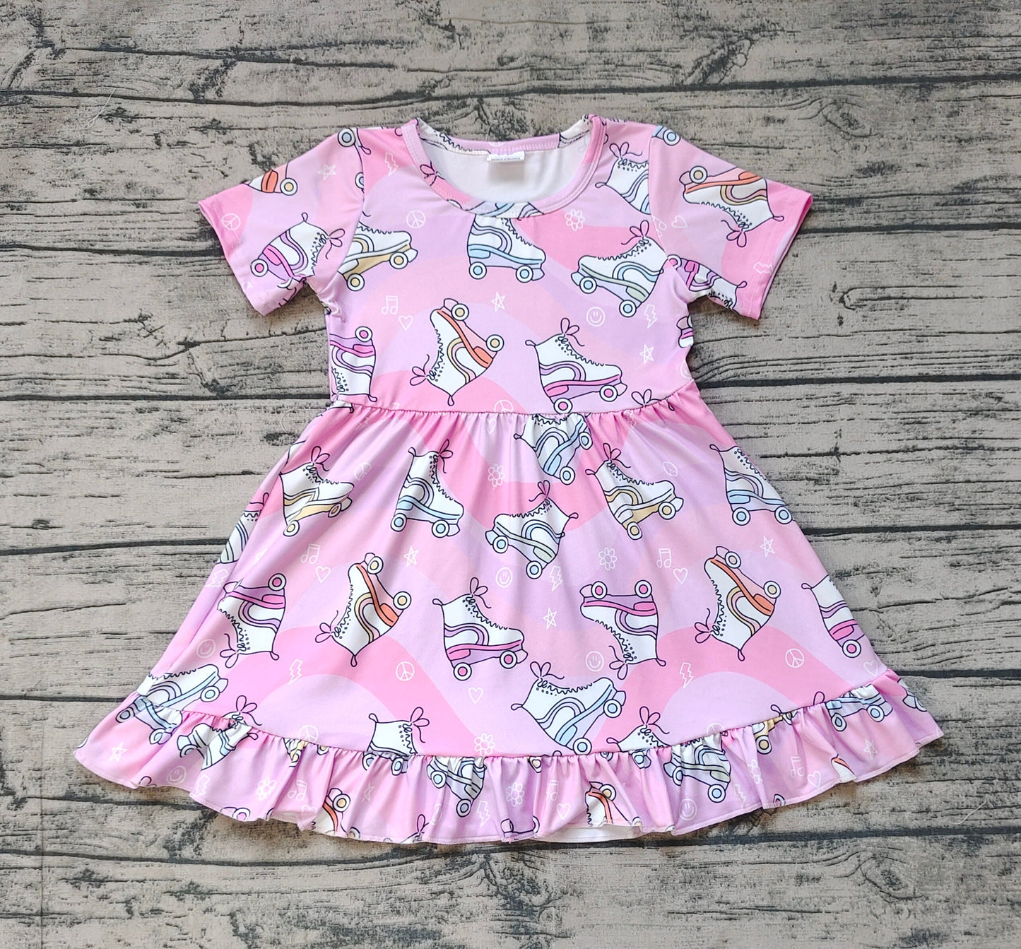 Baby Girl Short Sleeves Shoes Pink Summer Dress