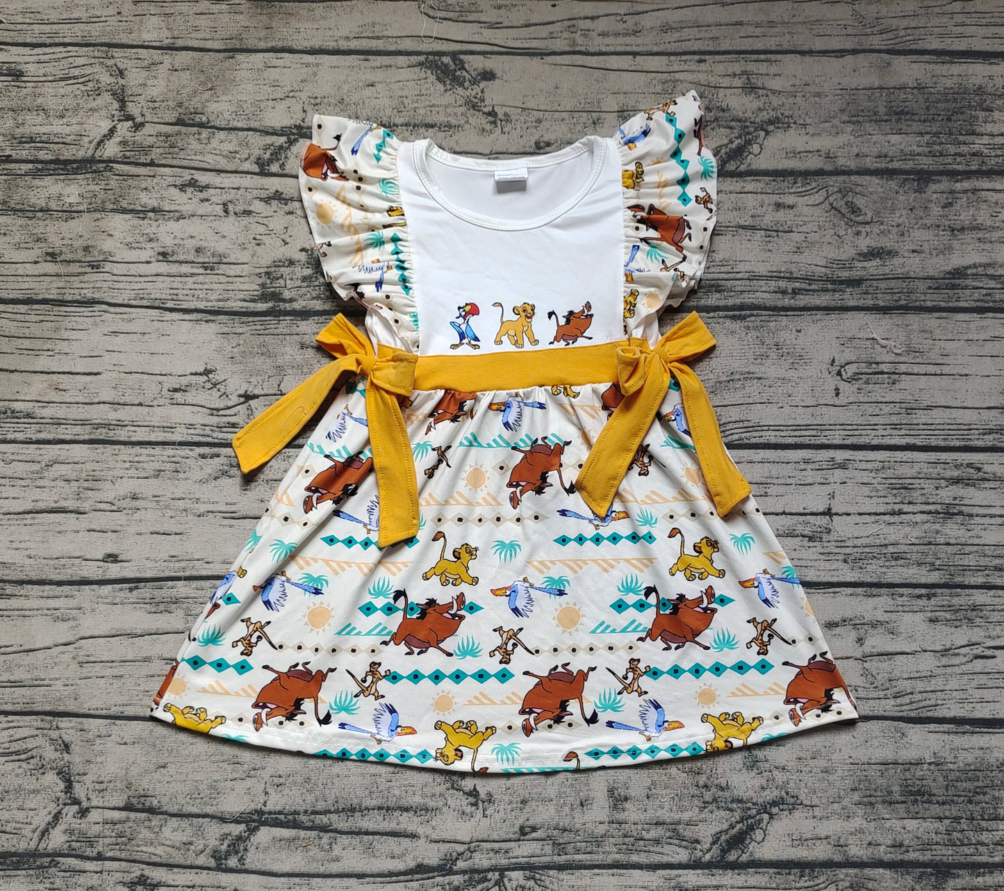 Baby Girl Lions Short Sleeves Dress