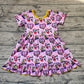 Baby Girl Short Sleeves Pink Leopard Halloween Dress