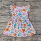 Baby Girl Short Sleeves Pumpkin Flower Pocket Fall Dress