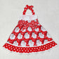 Baby Girl Sleeveless Christmas Red Santa Belt Halter Dress