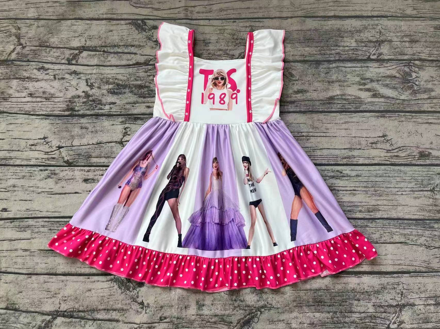 RTS Baby Girl Short Sleeves 1989 Singer Ruffle Twirl Dress