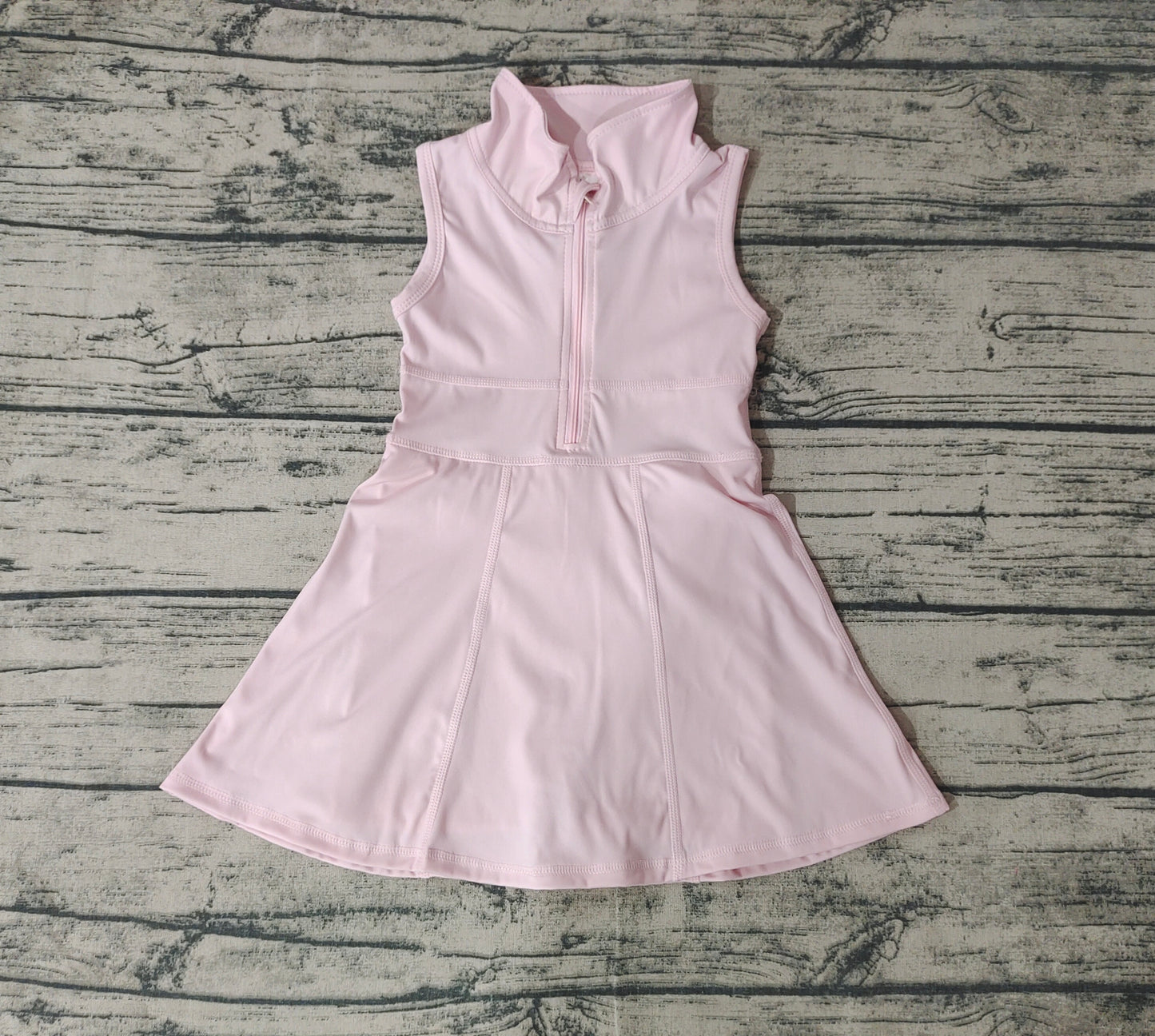 Baby Girl Yoga Sleeveless Pink Sports Dress With Shorts