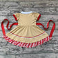 Baby Girl Short Sleeves Christmas Gingerbread Bow Dress