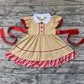 Baby Girl Short Sleeves Christmas Gingerbread Bow Dress