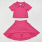 Baby Girl Buttons Shirt Skirt Shorts Sibling Active Wear Clothes Set