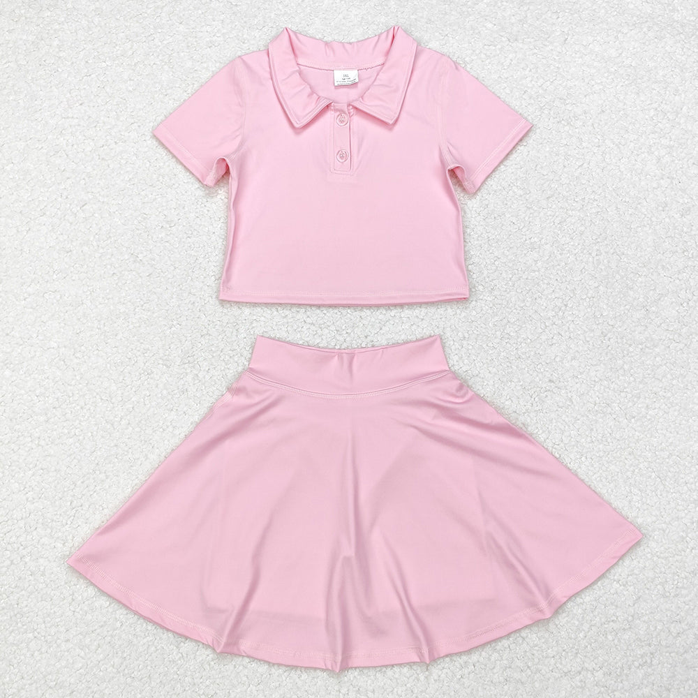 Baby Girl Buttons Shirt Skirt Shorts Sibling Active Wear Clothes Set