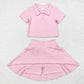 Baby Girl Buttons Shirt Skirt Shorts Sibling Active Wear Clothes Set