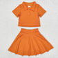 Baby Girl Buttons Shirt Skirt Shorts Sibling Active Wear Clothes Set