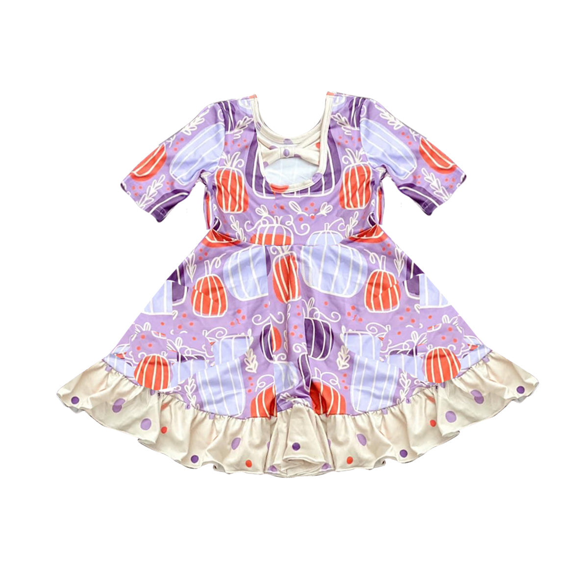 Pre-order Baby Girl Pumpkins Purple Dress