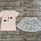 Baby Girl Halloween Short Sleeves Pumpkin Shirt Skirt With Shorts Set